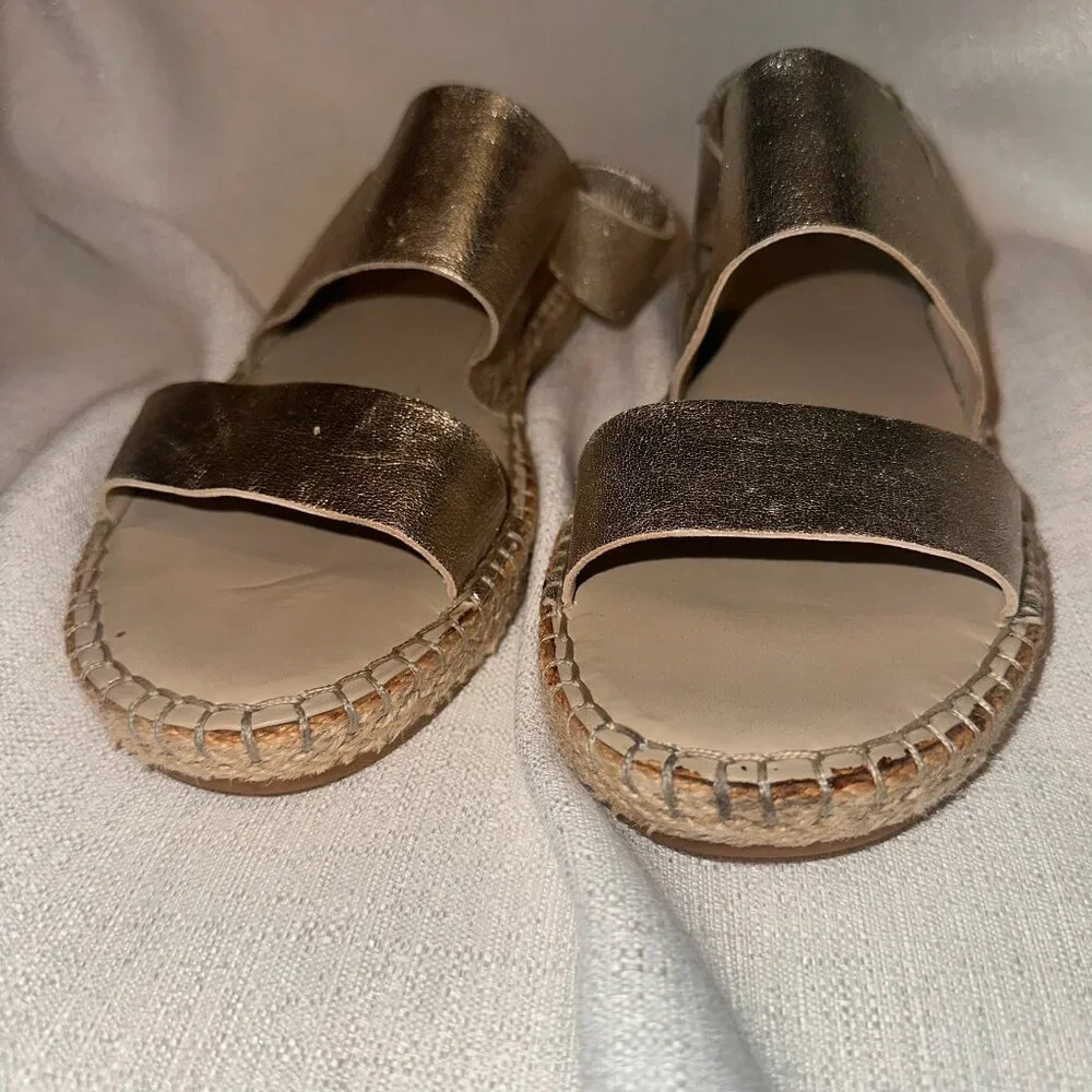Cole Haan Metallic Gold Espadrille Sandals